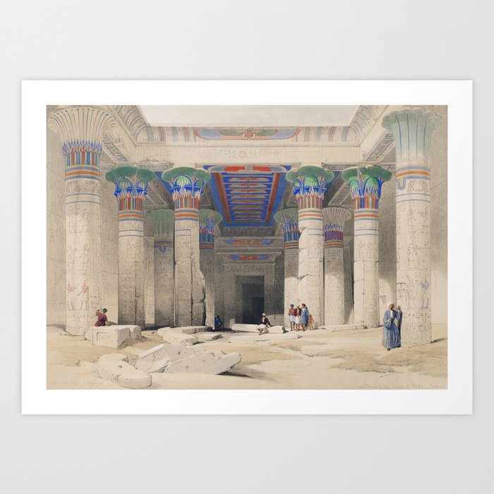 Grand Portico of the Temple of Philae Nubia illustration by David Roberts (1796–1864). Art Print