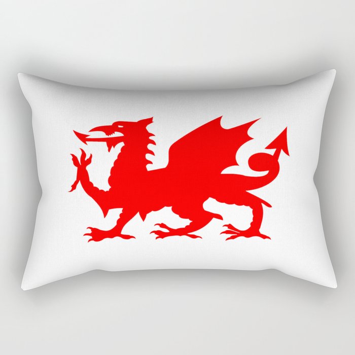 WELSH DRAGON red with white shadow. Rectangular Pillow