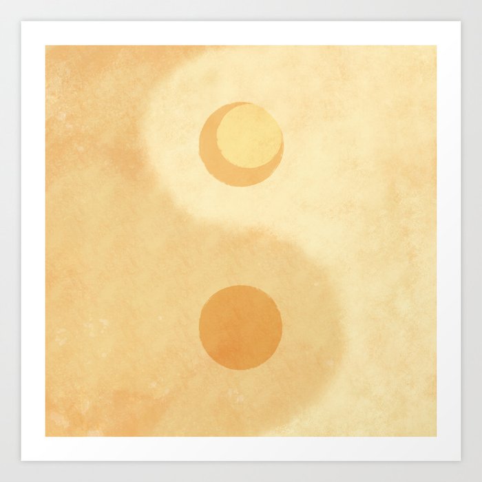 Yin yang balance moon and sun 1 texture Art Print