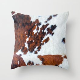 Rustic cow faux fur, cowhide Throw Pillow