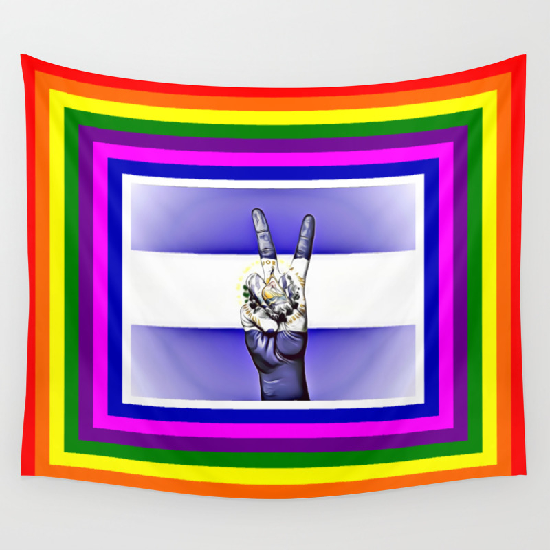 El Salvador World Peace Flag Wall Tapestry by russcarts  Society6