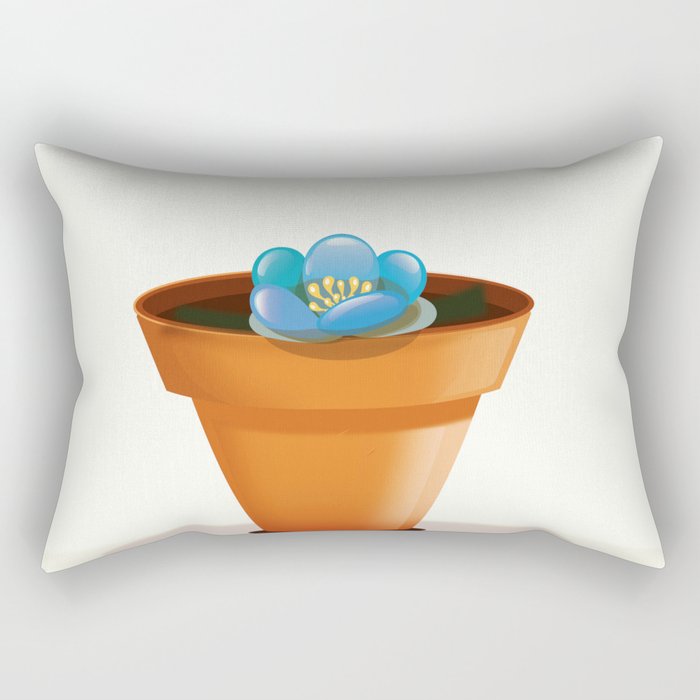 Pretty Blue flower in a pot Rectangular Pillow