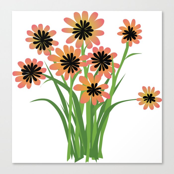 Brightly Colored Orange Flowers Canvas Print