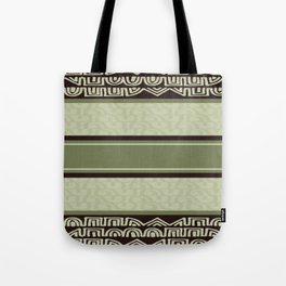 Sage green and brown tribal Tote Bag