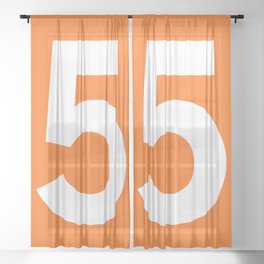 Number 5 (White & Orange) Sheer Curtain