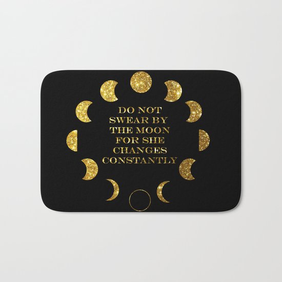 Moon Phases Gold Bath Mat