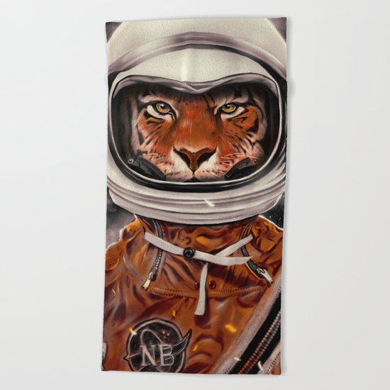 Tiger Astronaut Beach Towel