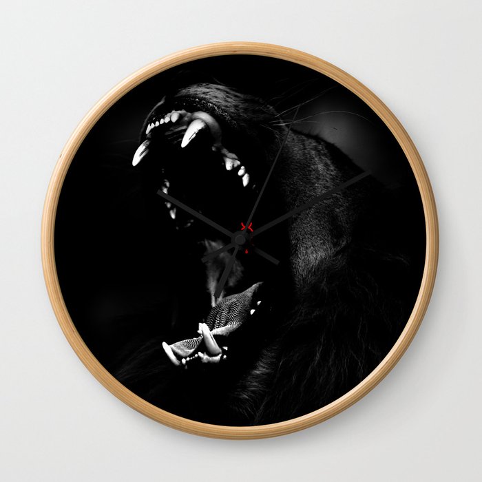 Roaring Animal Mouth Wall Clock