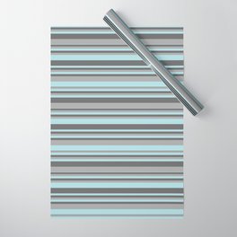 [ Thumbnail: Powder Blue, Dim Gray, and Dark Grey Colored Striped/Lined Pattern Wrapping Paper ]