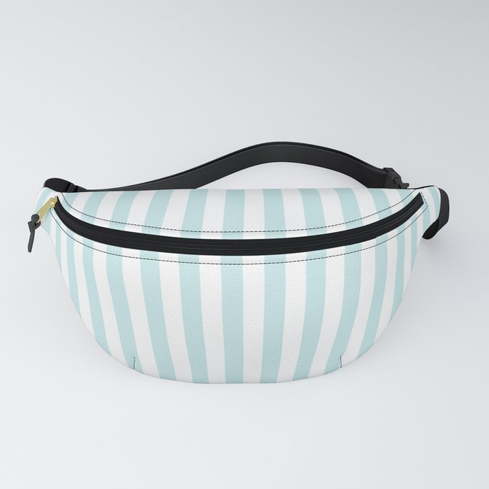 Duck Egg Pale Aqua Blue and White Wide Thin Vertical Deck Chair Stripe Fanny Pack