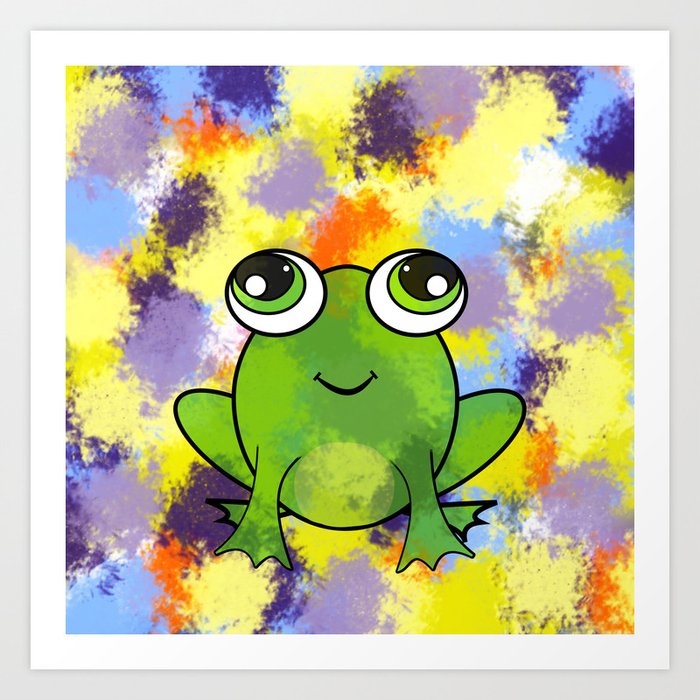 Cute Frog And Fresh Paint Art Print By Cocodes Society6