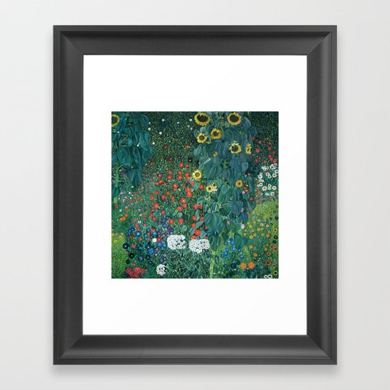 Gustav Klimt "Farm Garden with Sunflowers" Framed Art ...