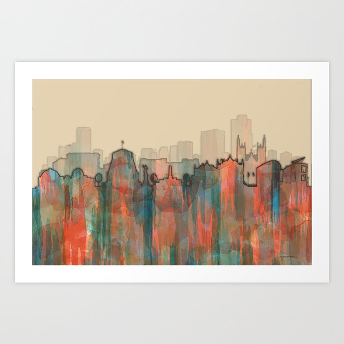 Wellington City Skyline, NZ - Navaho Art Print