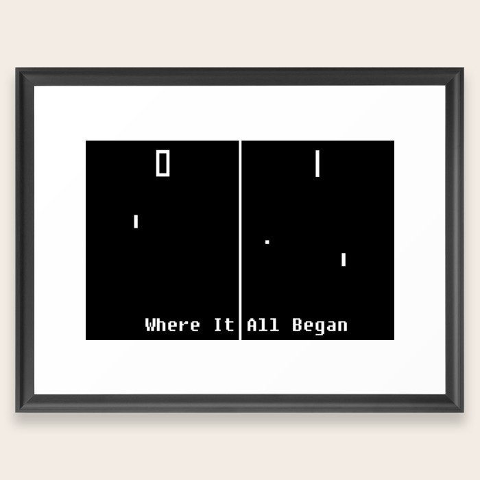 Pong Where It All Began Framed Art Print By Kurewkreations Society6
