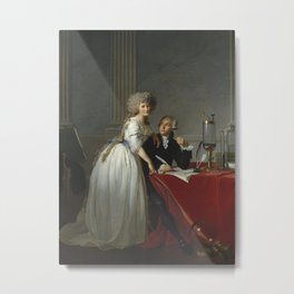 Jacques-Louis David  - Portrait of Antoine-Laurent de Lavoisier and Marie-Anne Pierrette Paulze Metal Print
