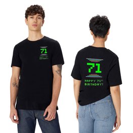 [ Thumbnail: 71st Birthday - Nerdy Geeky Pixelated 8-Bit Computing Graphics Inspired Look T Shirt T-Shirt ]