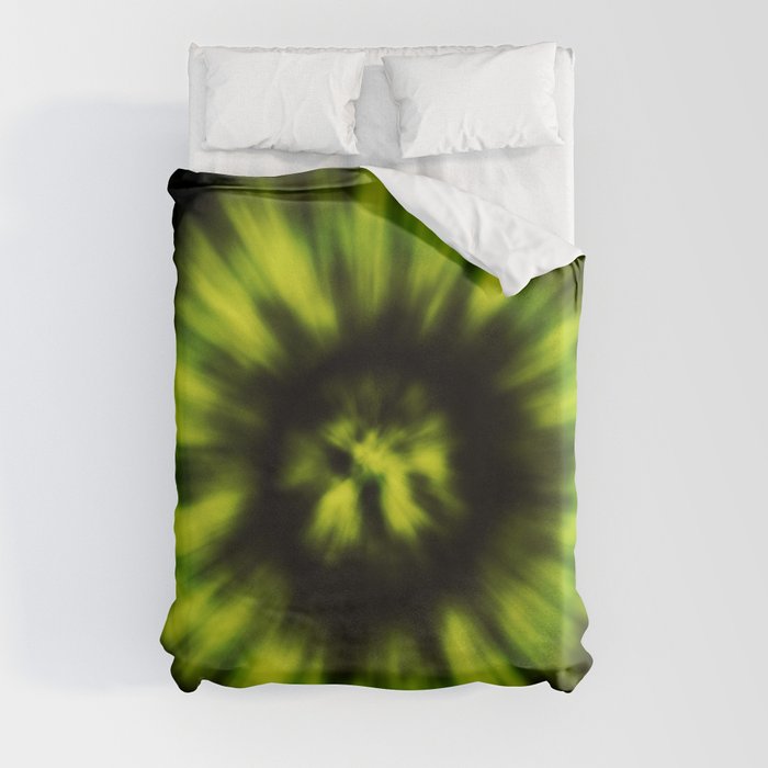 Green Black Tie Dye Duvet Cover