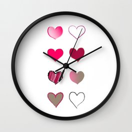 8 hearts Wall Clock