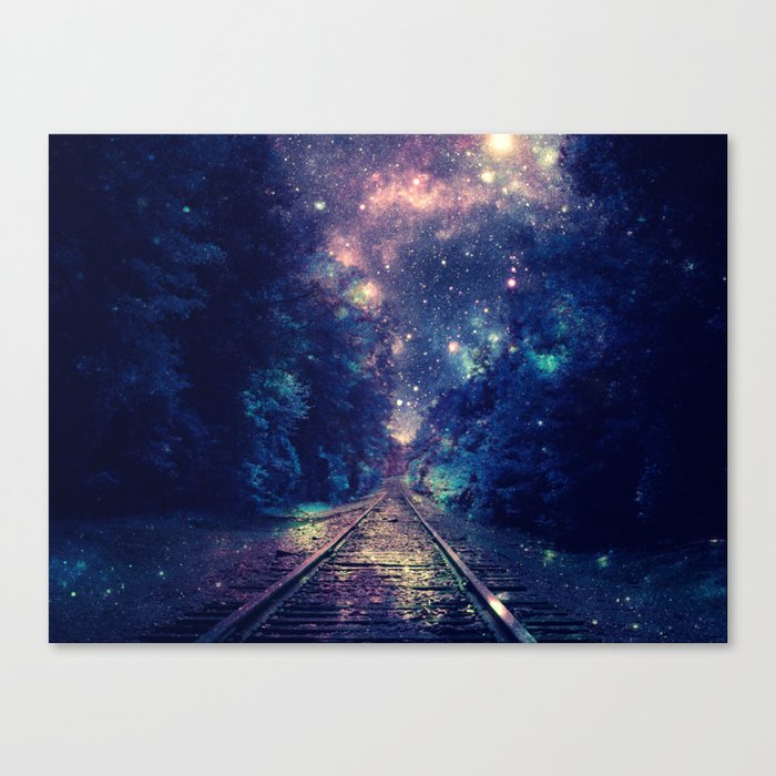 Dream Train Tracks : "Next Stop, Anywhere" Canvas Print