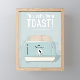 This calls for a toast - Retro Midcentury illustration with lettering Framed Mini Art Print