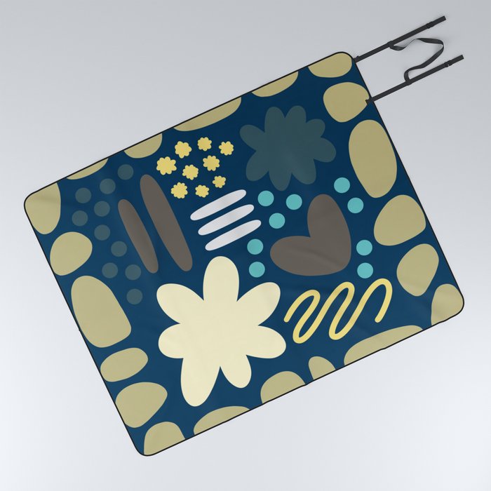 Abstract vintage color shapes collection 10 Picnic Blanket