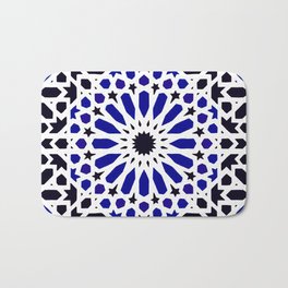N8 | Epic Original Blue Moroccan Geometric Artwork. Bath Mat