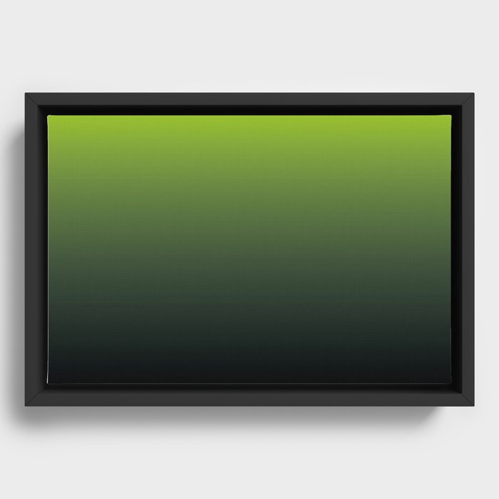 Ombre | Color Gradients | Gradient | Two Tone | Lime Green | Charcoal Grey | Framed Canvas