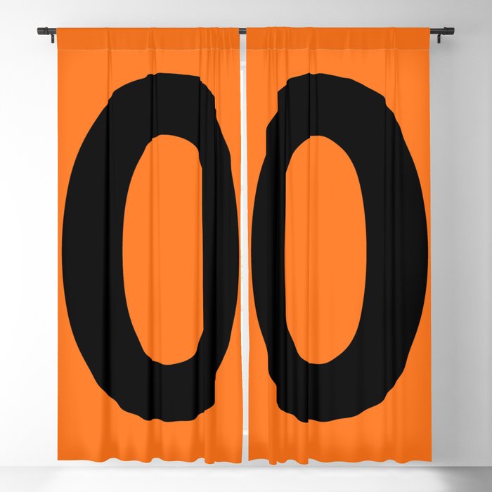 Number 0 (Black & Orange) Blackout Curtain