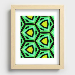 Spring brilliance. Modern, abstract, geometric pattern in bright green, light green, turquoise, yellow, black Recessed Framed Print