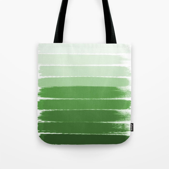 Yote - ombre green brushstrokes abstract minimal canvas painting art decor Tote Bag