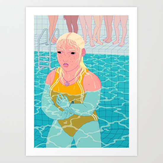 Swim Class Art Print