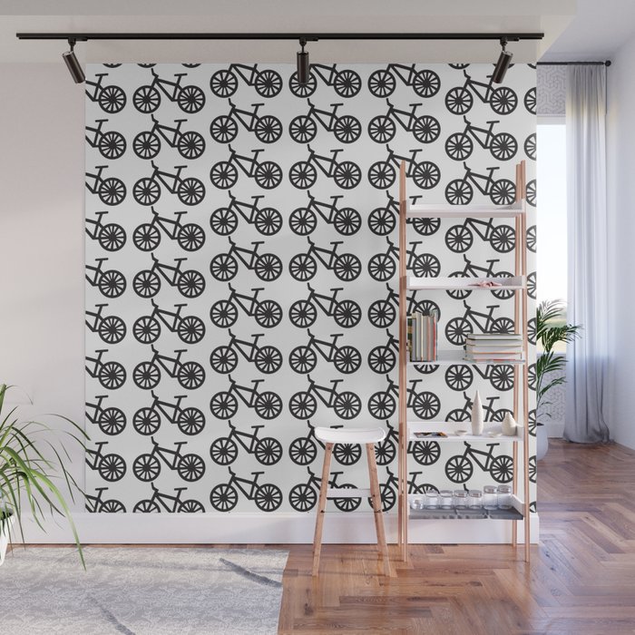 Bicycle Lover Cyclist Print Pattern Wall Mural