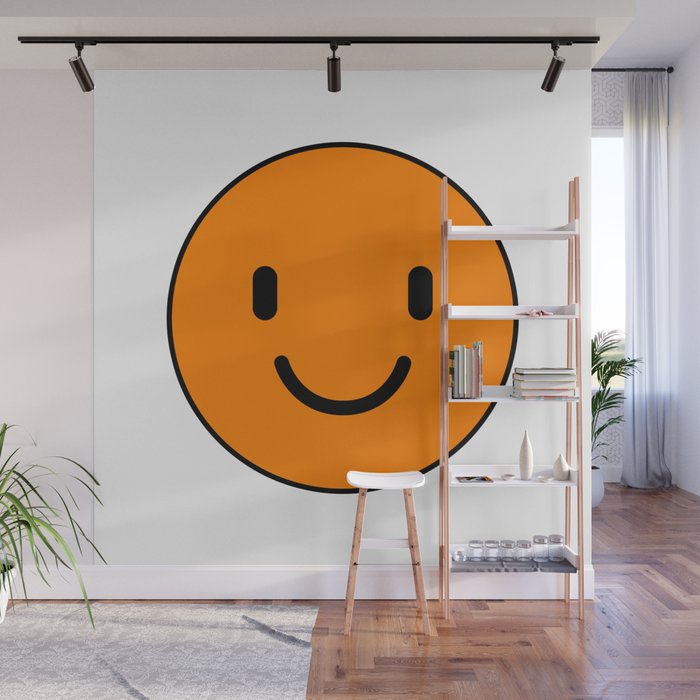 Orange happy smiley Wall Mural