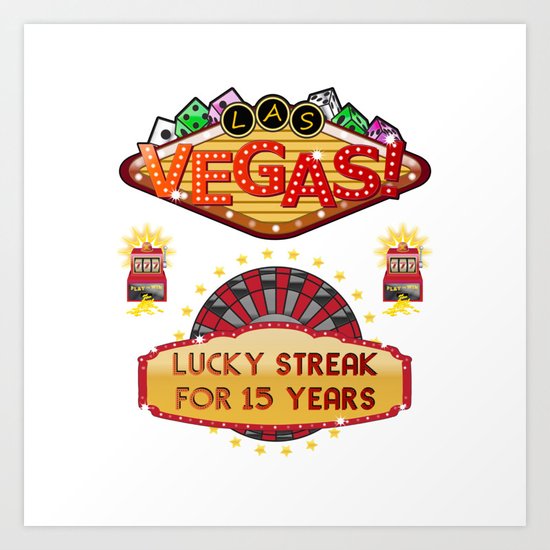 Las Vegas 15th Wedding Anniversary Gift Lucky Streak For 15 Years