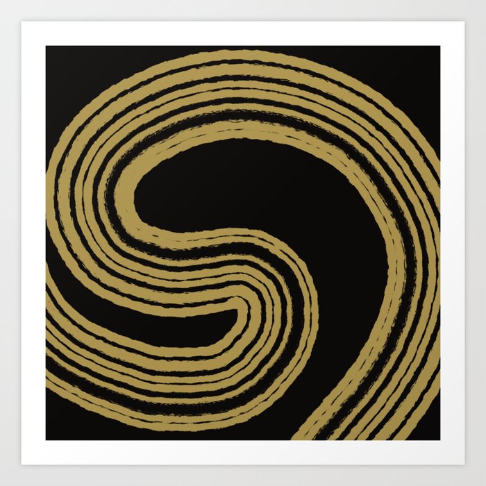Minimal Black And Gold - Bold Stripes Art Print