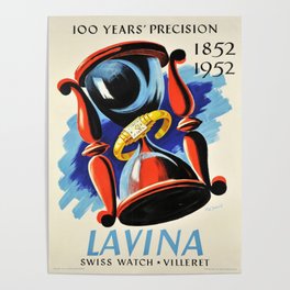 cartel lavina swiss watch villeret 100 Poster