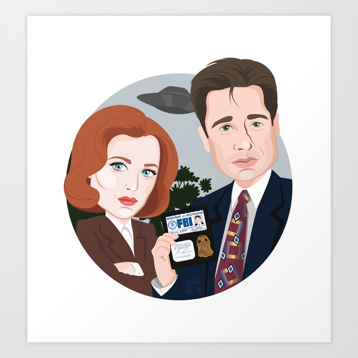 Scully and Mulder Art Print