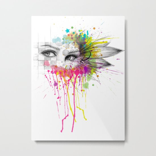 Beautiful Flower Eyes Metal Print