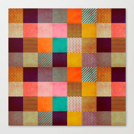 Decorated Pixel Canvas Print