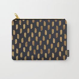 Gold Strokes Painting Gray Gradient Design Carry-All Pouch