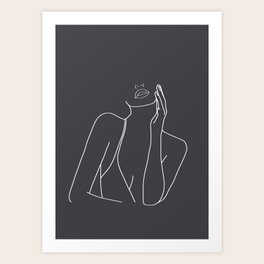 Minimal Line Art of a Woman Art Print
