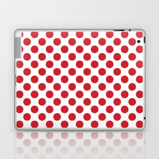 White and red polka dots Laptop & iPad Skin