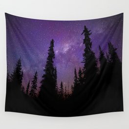 Milky Way Galaxy Over the Forest Wall Tapestry