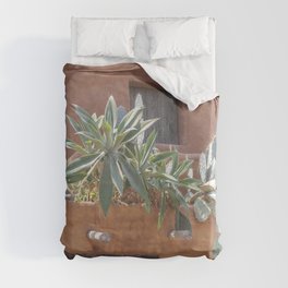 Mexican cactus on a summer rooftop art print - nature and travel photography Duvet Cover