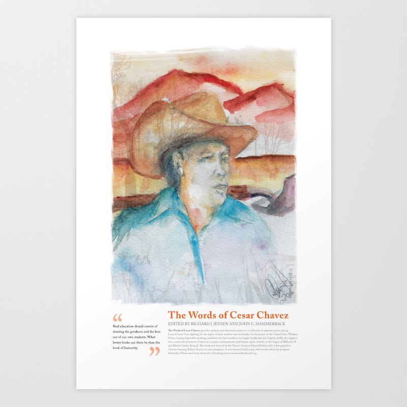 Banned Book The Words Of Cesar Chavez Art Print By Studiocheri Society6