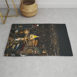 NYC Colorful Night | Travel Photography | New York City Area & Throw Rug
