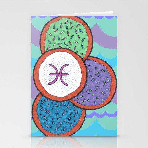 Pisces Astrological Sign Cookies Stationery Cards