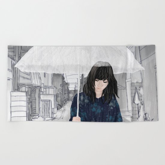 In The Rain Beach Towel