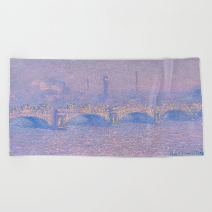 Claude Monet Waterloo Bridge (1903) Beach Towel