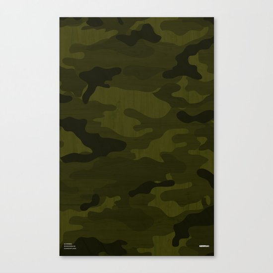 Modern Woodgrain Camouflage / Greenwoods DPM Canvas Print